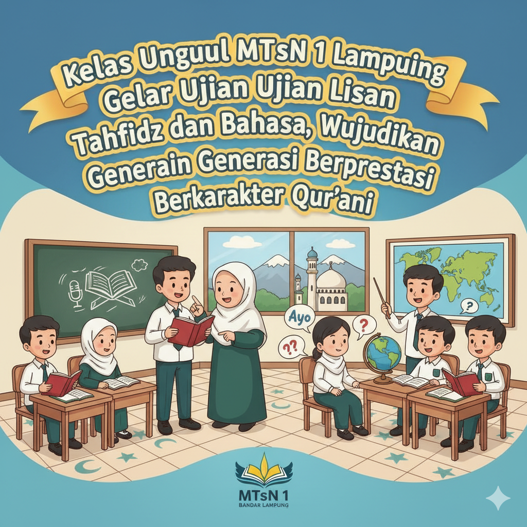 Kelas Unggul MTsN 1 Bandar Lampung Gelar Ujian Lisan Tahfidz dan Bahasa, Wujudkan Generasi Berprestasi Berkarakter Qur’ani